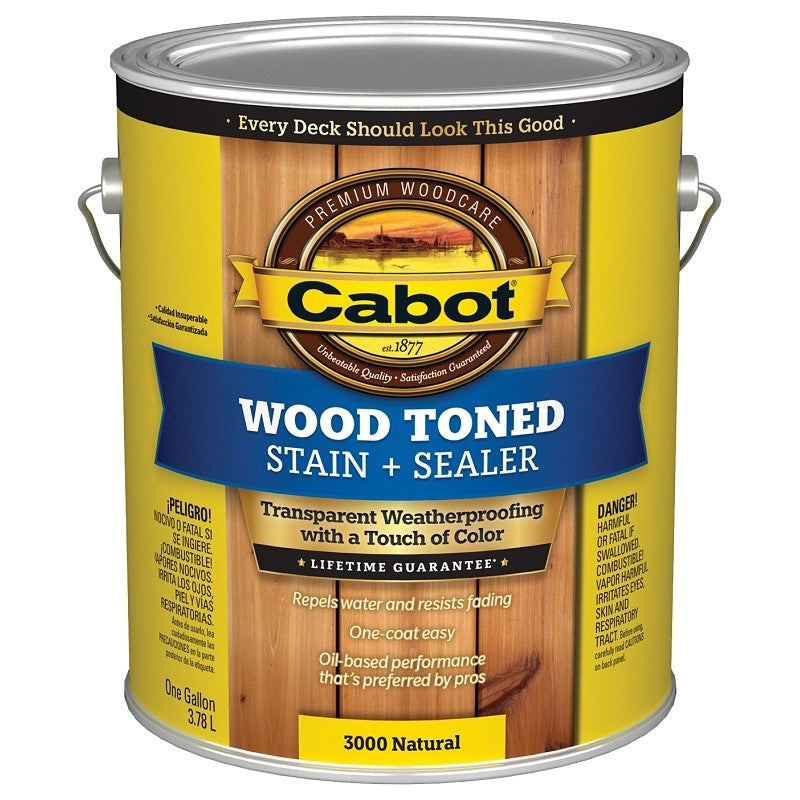 Cabot 140.0003000.007 Deck and Siding Stain, Natural, Liquid, 1 gal, Can (Pack of 4)