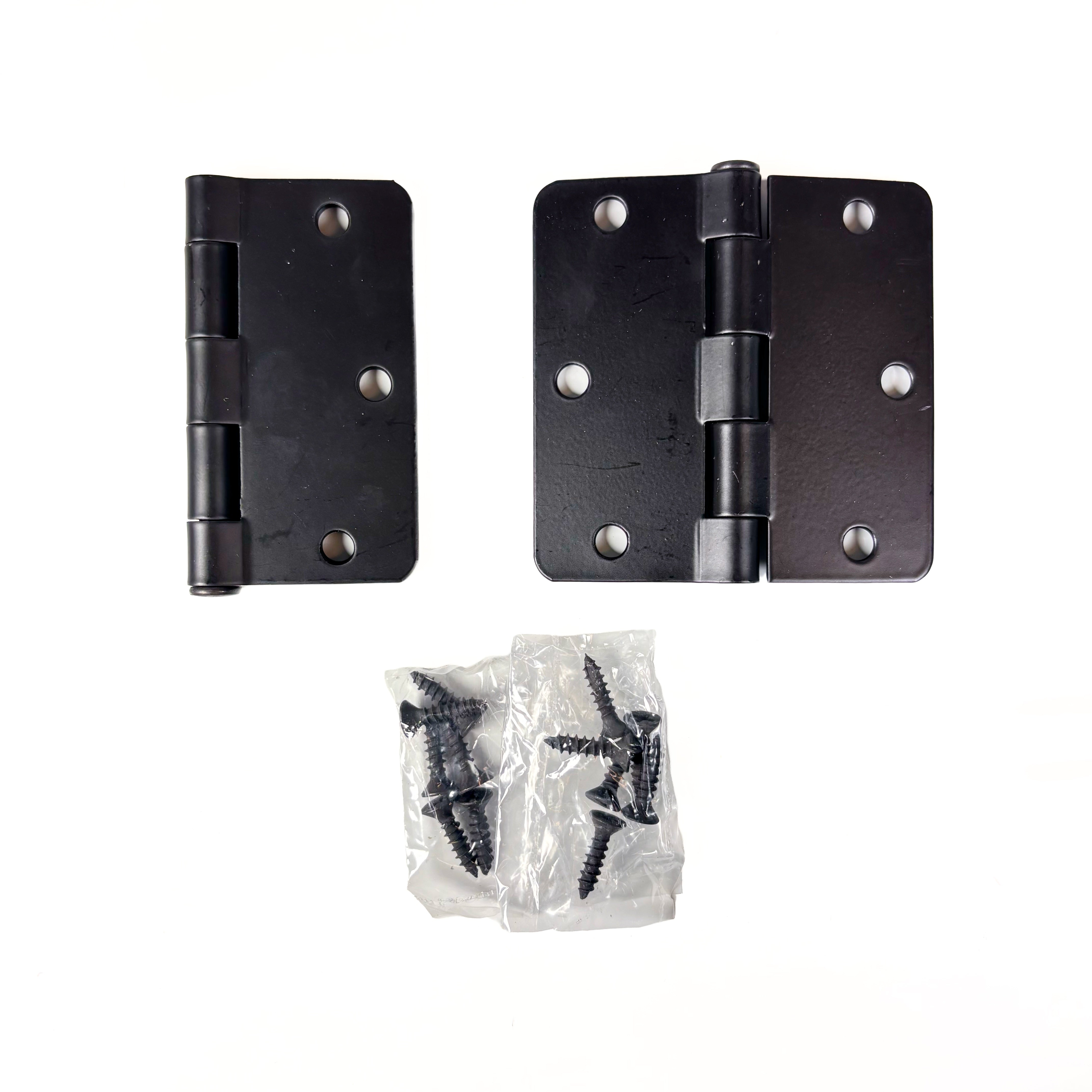 Door Hinges 3-1/2 Inch 1/4 Radius Satin Bronze Dark 2 Pack
