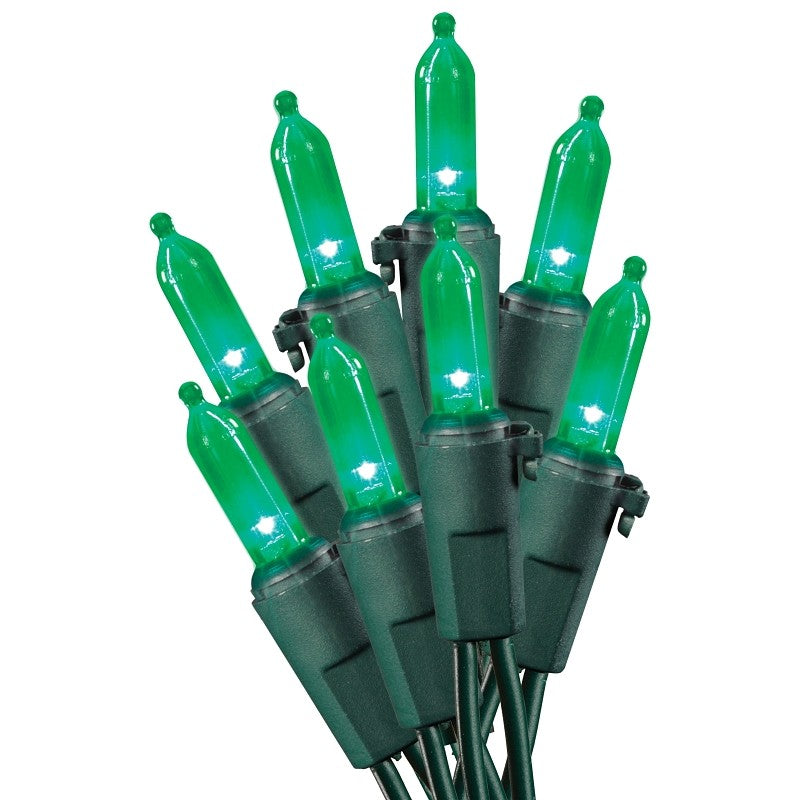 Sylvania V4084533 Light Set, Christmas, 120 V, 9.6 W, LED Lamp, Green Lamp, 25,000 hr Average Life