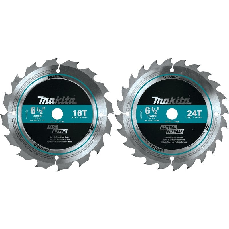 Makita T-01426 Circular Saw Blade Set, 2-Piece, Carbide