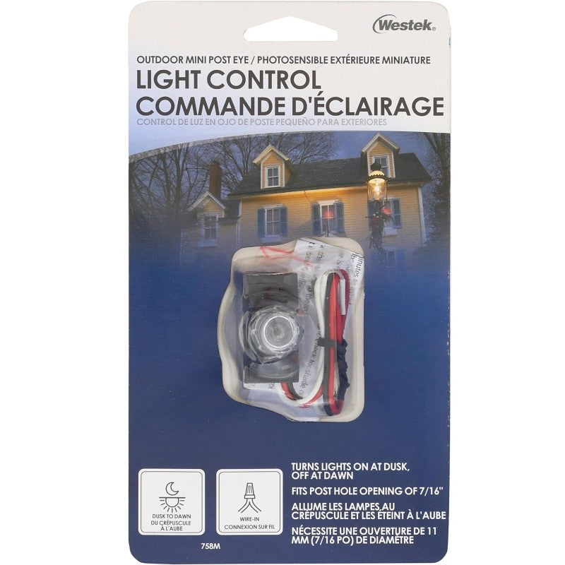 Westek 758M Post Eye Light Control, 480 W, Fluorescent, Incandescent, Mercury Vapor, Sodium Lamp, Black