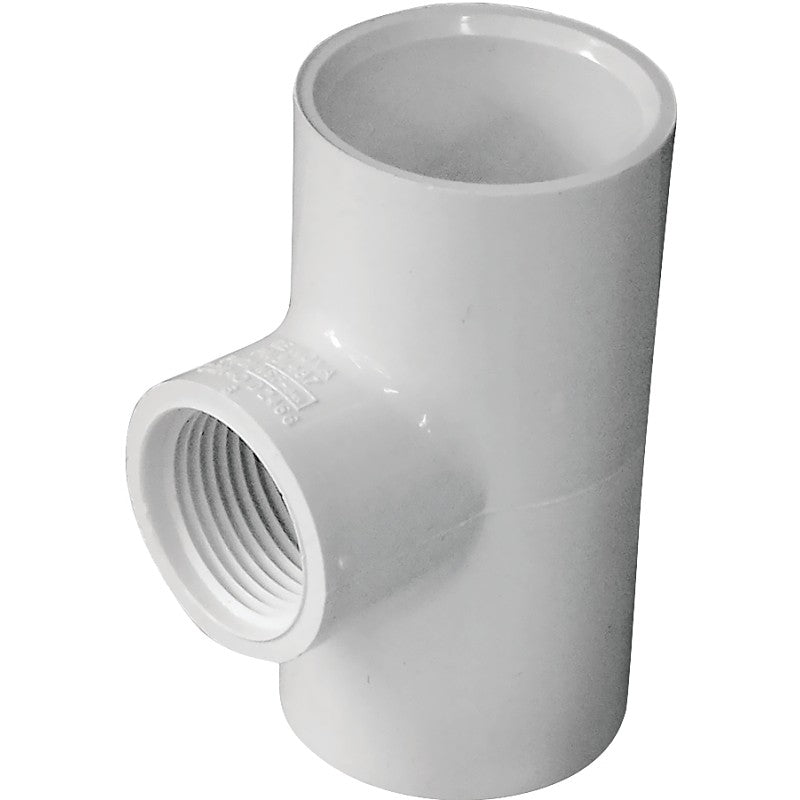 IPEX 435866 Pipe Tee, 1 x 3/4 in, Socket x Socket x FPT, PVC, White, SCH 40 Schedule, 150 psi Pressure