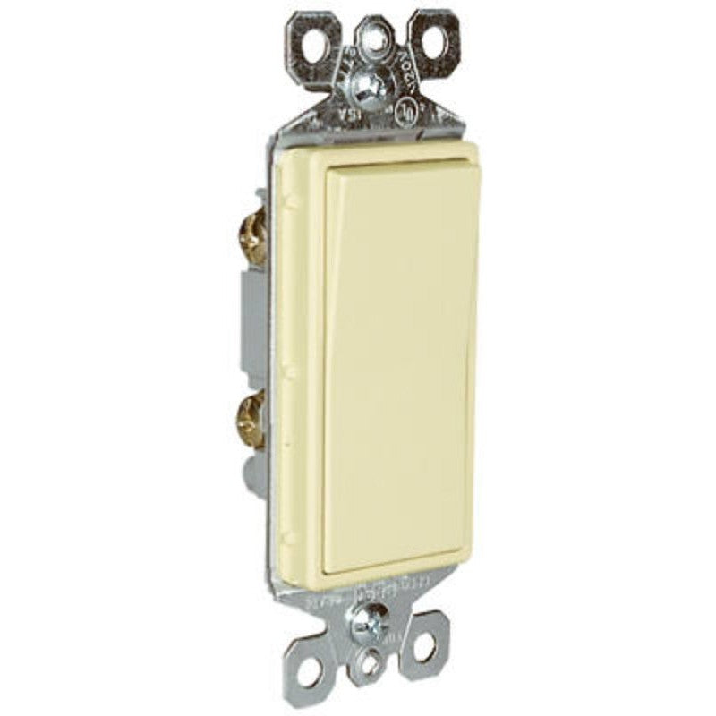 Legrand radiant Series TM870ICC10 Paddle Switch, 15 A, 120/277 VAC, Push Wire, Side Wire Terminal, Ivory, 1-Pole