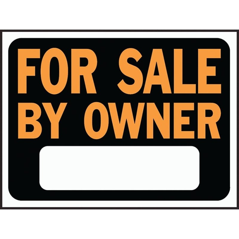 Hy-Ko Hy-Glo Series 3007 Identification Sign, For Sale By Owner, Fluorescent Orange Legend, Plastic (Pack of 10)