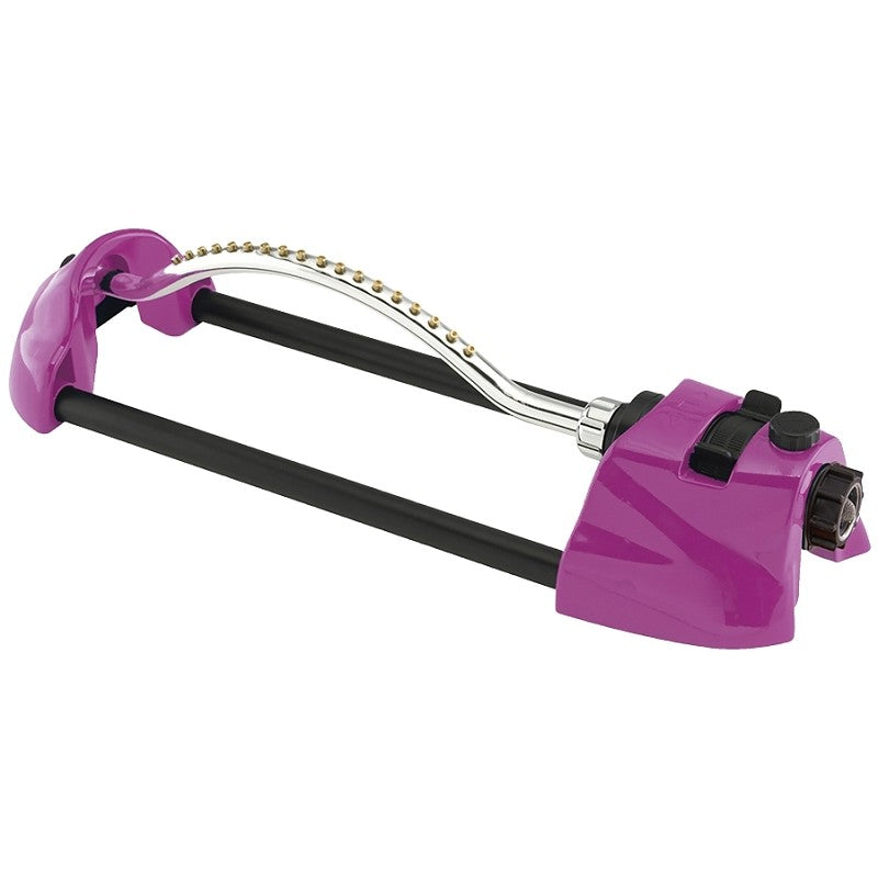 Dramm 15006 Oscillating Sprinkler, Berry, 1110 to 3000 sq-ft, Pop-Up Nozzle Trajectory, Spray Nozzle, Brass/Zinc