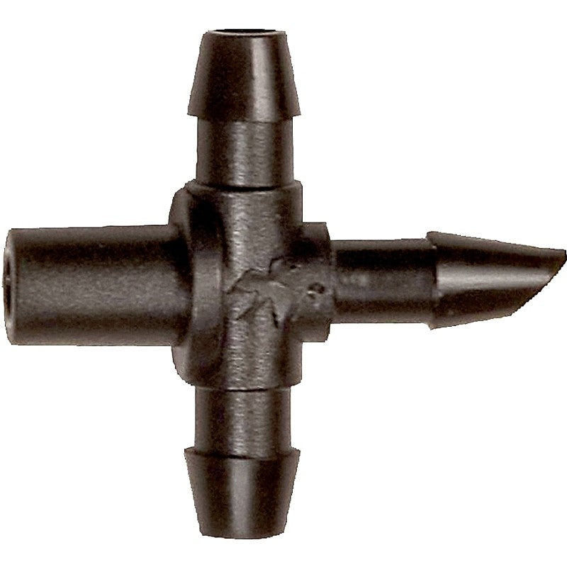 Rain Bird BT25-10PK Drip Irrigation Tee, 1/4 in Connection, Barb, Plastic, Black