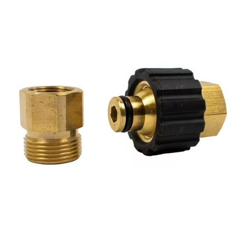 Forney 75111 Pressure Washer Connector Set, 3/8 in x M22 Connection, FNPT, Brass
