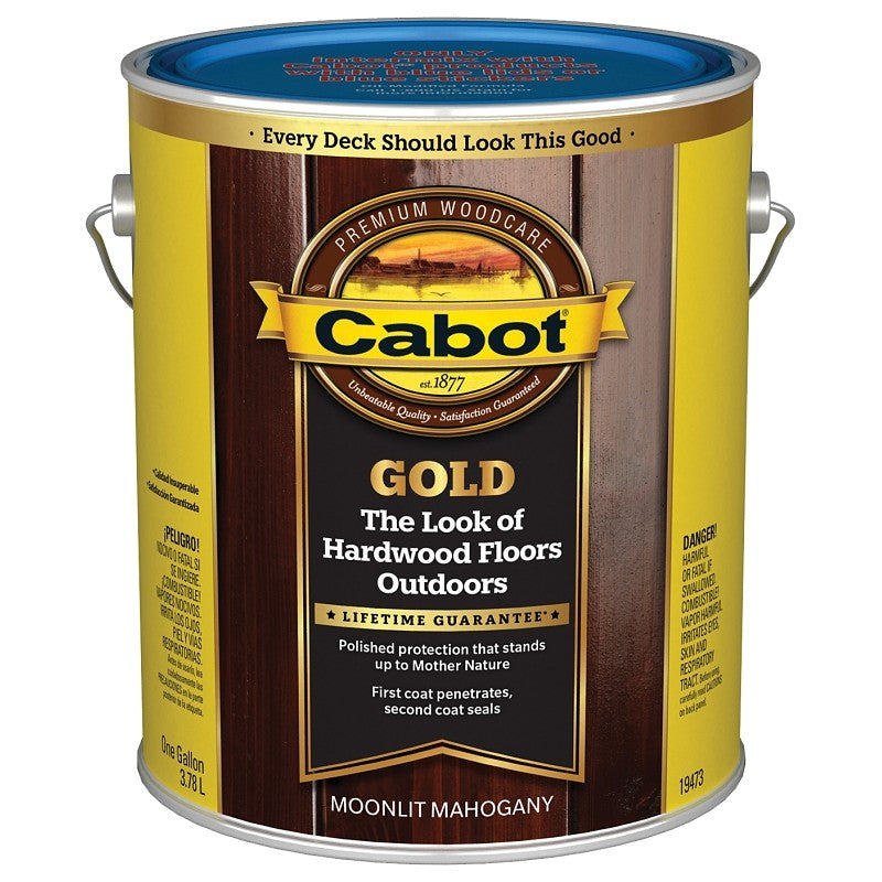 Cabot 140.0019473.007 Floor Stain, Moonlit Mahogany, Liquid, 1 gal, Can (Pack of 4)