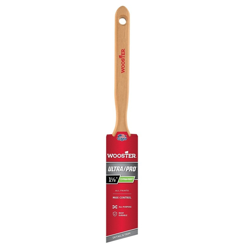 Wooster 4153-1-1/2 Paint Brush, 1-1/2 in W, 2-7/16 in L Bristle, Nylon Bristle, Sash Handle
