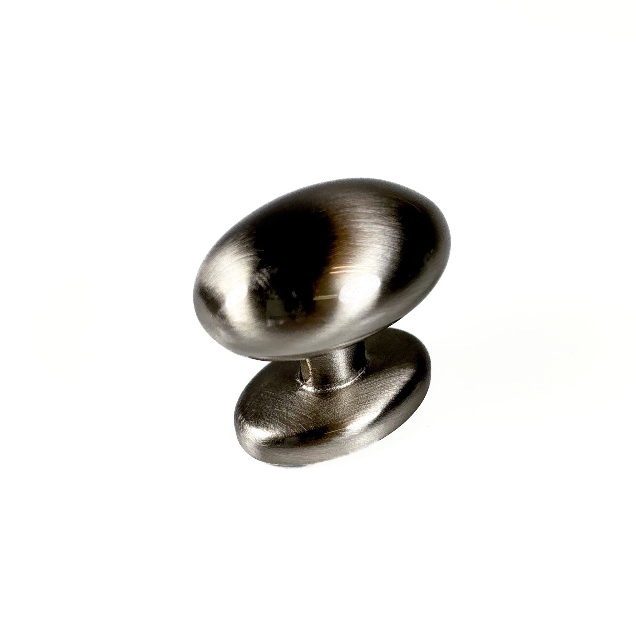 Egg Shaped Oval Knobs 1-11/32 Inch Satin Nickel 2 Pack (POS)