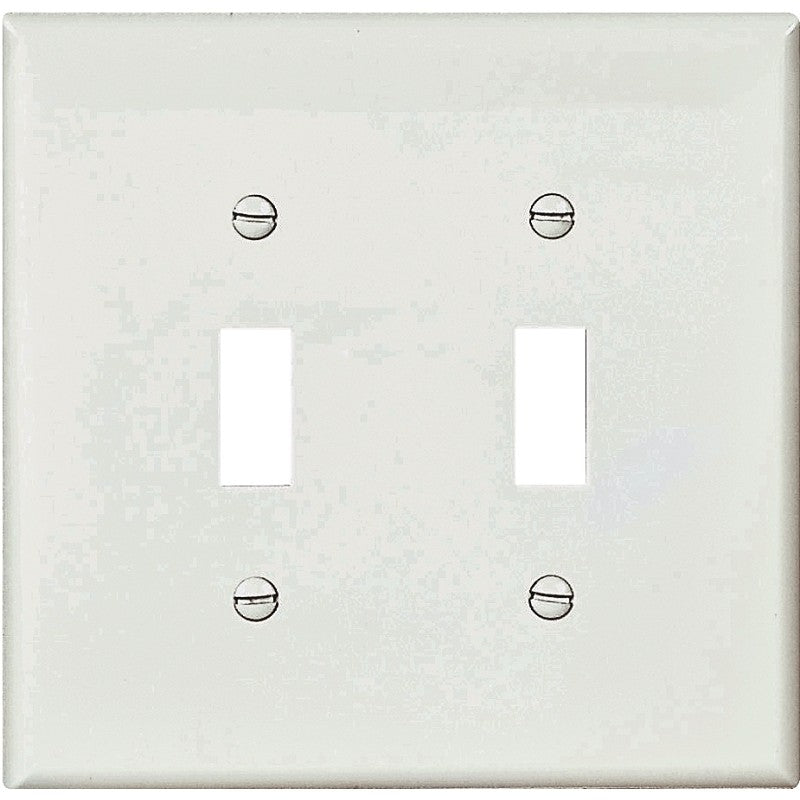 WALL PLATE 2 GANG TGL POLY WHT