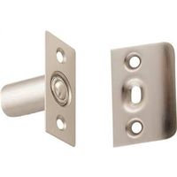 Adjustable Ball Catch With Squared Plates 1 By 2-1/8 Inch Satin Nickel on Steel