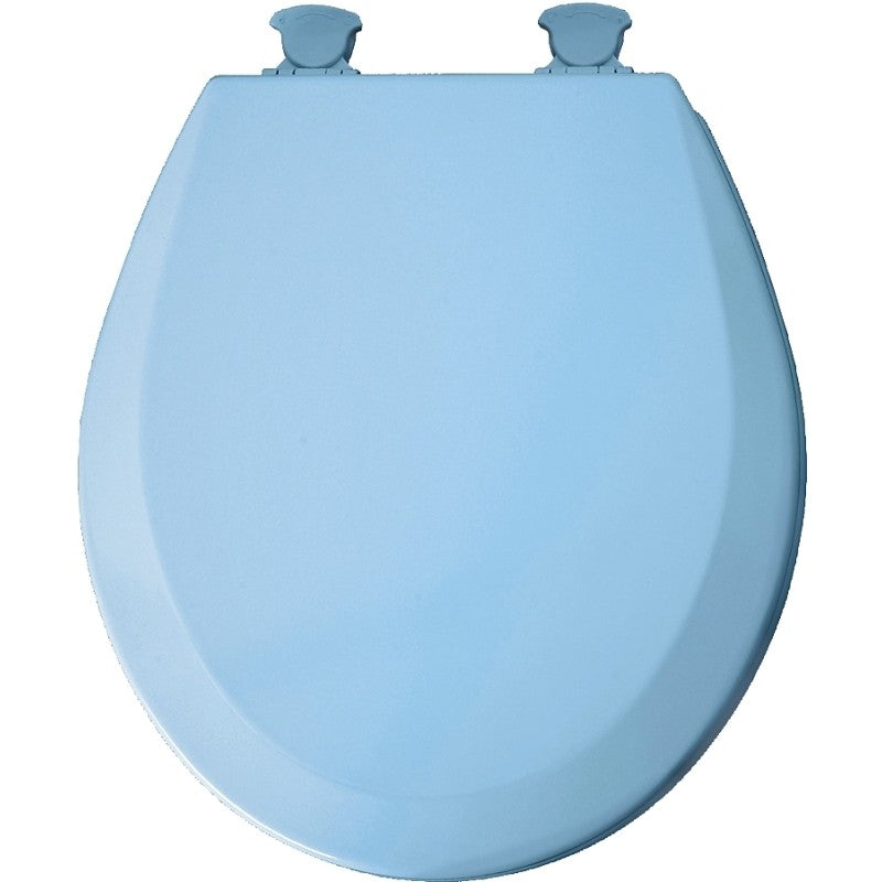 Mayfair 41EC-034 Toilet Seat, Round, Wood, Sky Blue, Twist Hinge