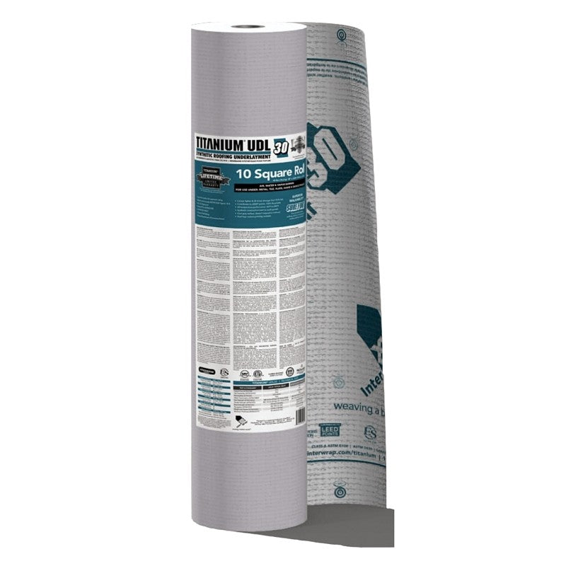 Interwrap UDL30 Roof Underlayment Roll, Synthetic, Gray, 250 ft L, 48 in W