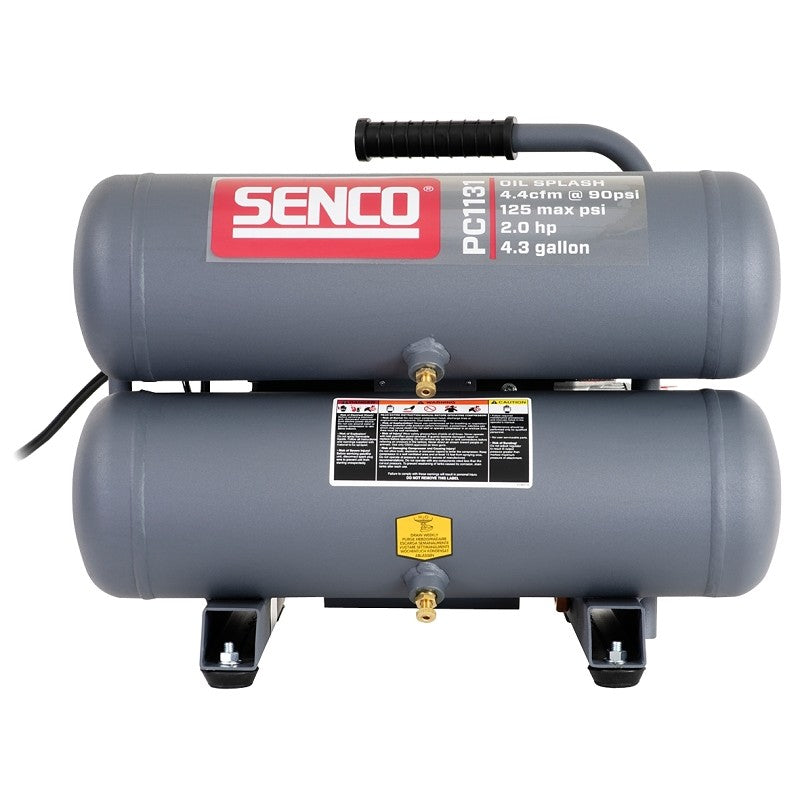 Senco PC1131 Air Compressor, Tool Only, 4.3 gal Tank, 2 hp, 115 V, 125 psi Pressure, 1-Stage, 4.4 scfm Air