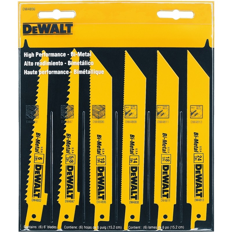 DEWALT DW4856 Reciprocating Saw Blade, Bi-Metal, Applicable Materials: Metal