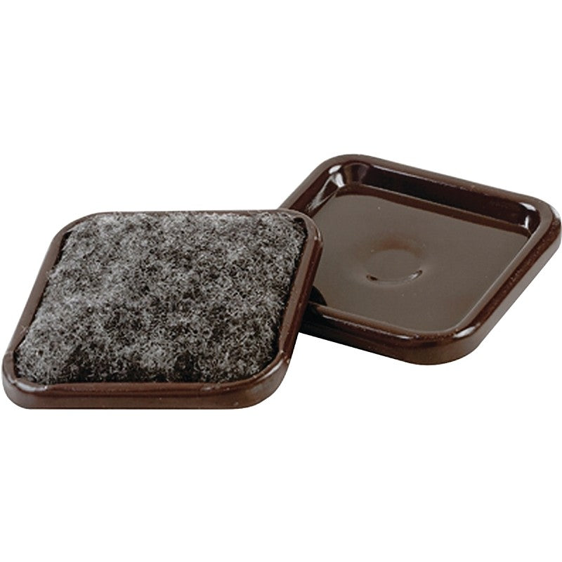 Shepherd Hardware 9080 Caster Cup, Square, 1-7/8 in Dimensions, Brown, 4/PK (Pack of 6)