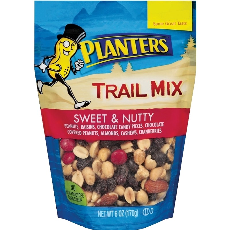Planters 451995 Trail Mix, Nutty, Sweet, 6 oz, Bag (Pack of 12)