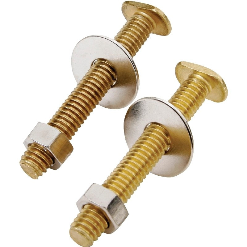 ProSource 8045 Bolt Set, Brass, Brass, For: Use to Attach Toilet to Flange