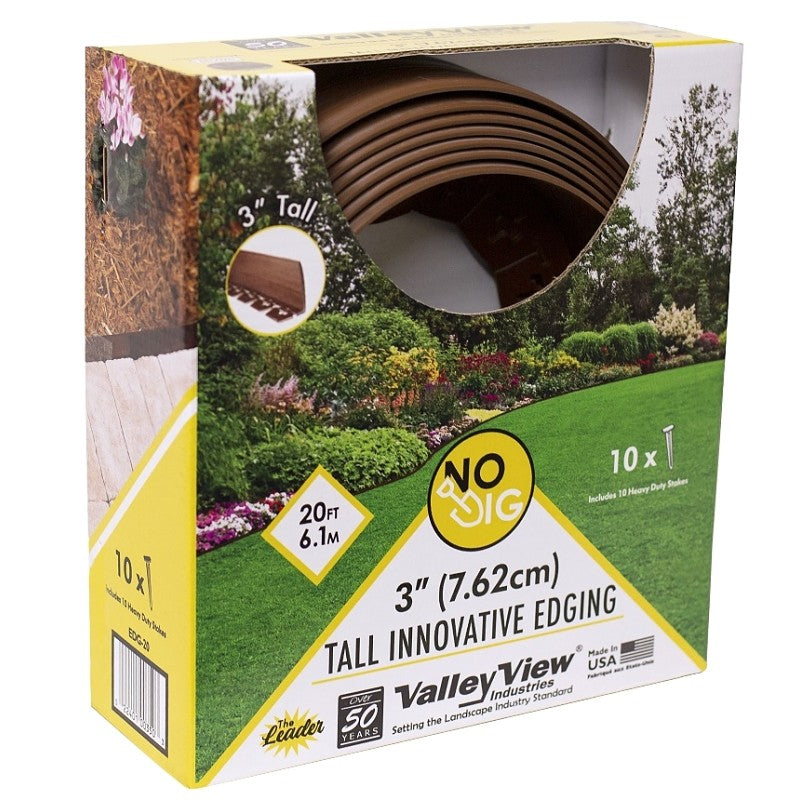 DeWitt NDETC-20LBMC Tall Innovative Edging, 20 ft L, 3 in H, Light Brown