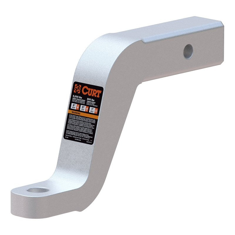 Curt 45362 Ball Mount, 8-1/2 in L, 6 in Drop, 5 in Rise, Class 3 Hitch, 1 in Dia Hitch Ball, Aluminum