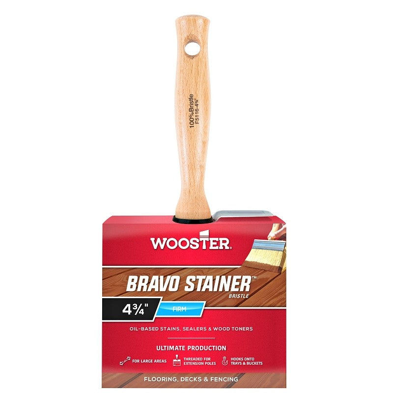 Wooster F5116-4-3/4 Paint Brush, 4-3/4 in W, 2-3/4 in L Bristle, China Bristle, Threaded Handle