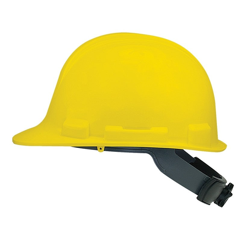 Safety Works SWX00347 Hard Hat, Yellow, 4-Point Textile Suspension, HDPE Shell, Class: E, Wheel Ratchet Wheel Ratchet