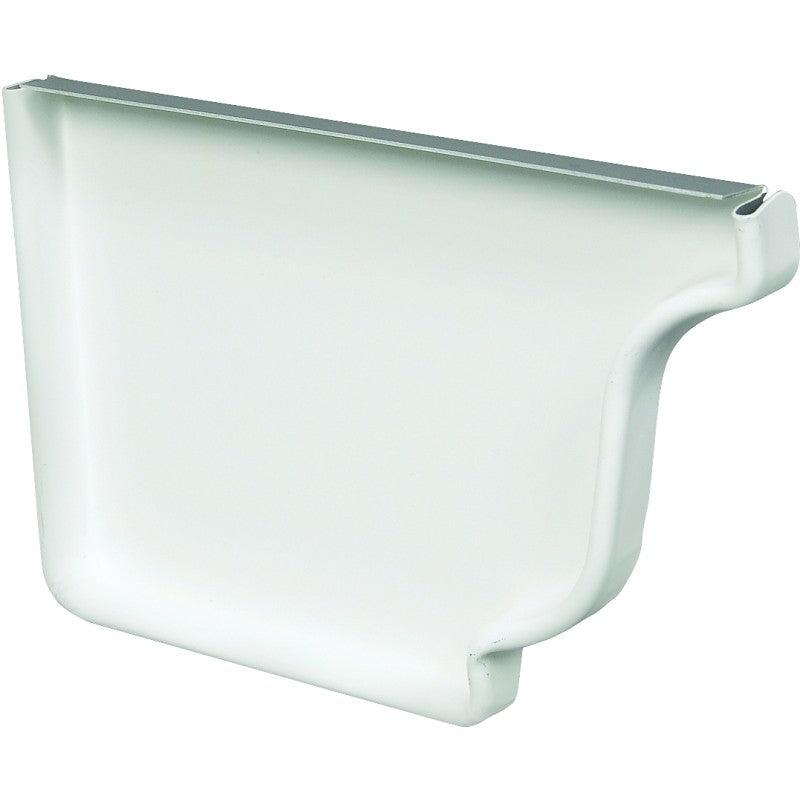 Amerimax 27005 Gutter End Cap, 5 in L, Aluminum, White
