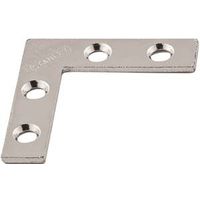 Flat Corner Iron Braces 1-1/2 by 3/8 by 0.07 Inch Zinc Plated Steel 4 Pack
