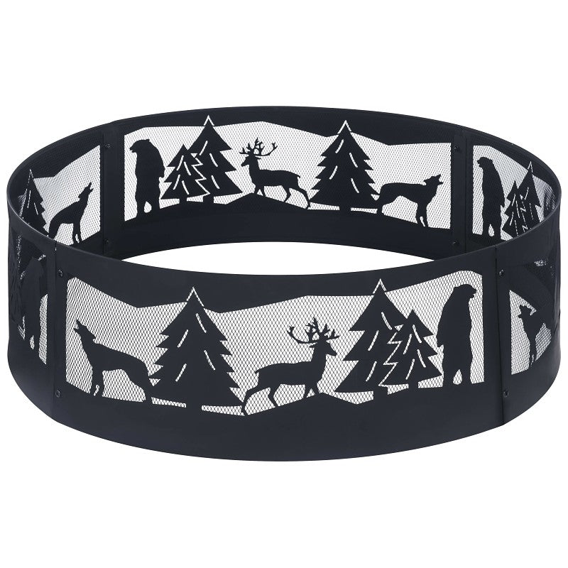 Seasonal Trends KLR-160177 Fire Ring, 36 in Dia, 12 in H, Steel Exterior, Black