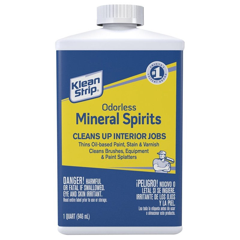 Klean Strip QKSP94005CA Mineral Spirit Thinner, Liquid, Aromatic Hydrocarbon, Clear, 1 qt, Can (Pack of 6)