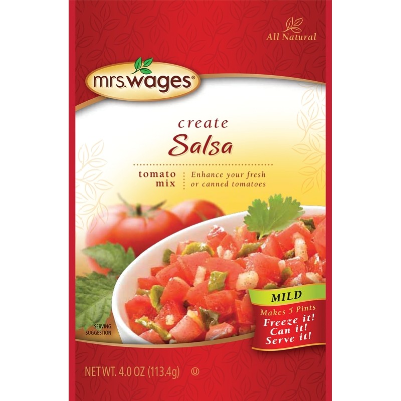 Mrs. Wages W664-J7425 Salsa Tomato Mix, 4 oz Pouch (Pack of 12)