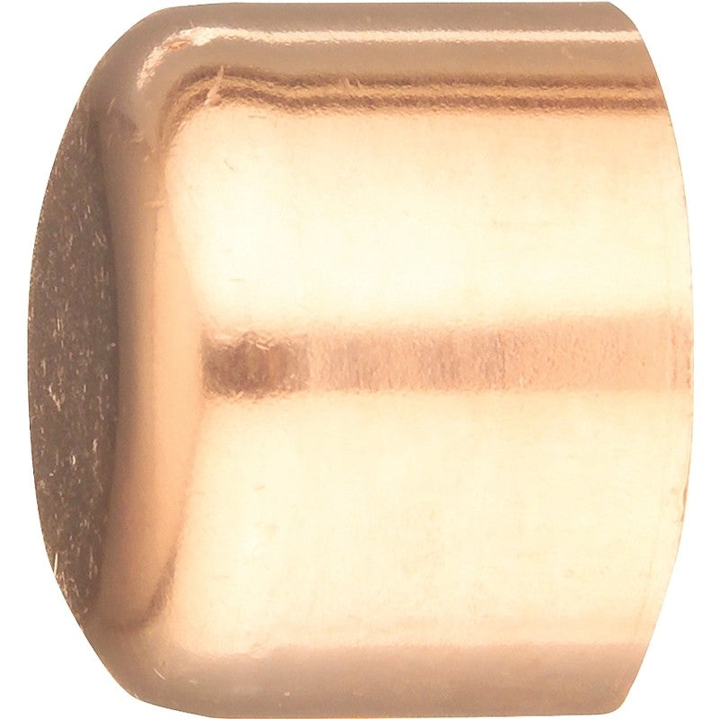 Elkhart Products 30626CP Tube Cap, 5/8 in Dia, 1/2 in, Sweat, Wrot Copper