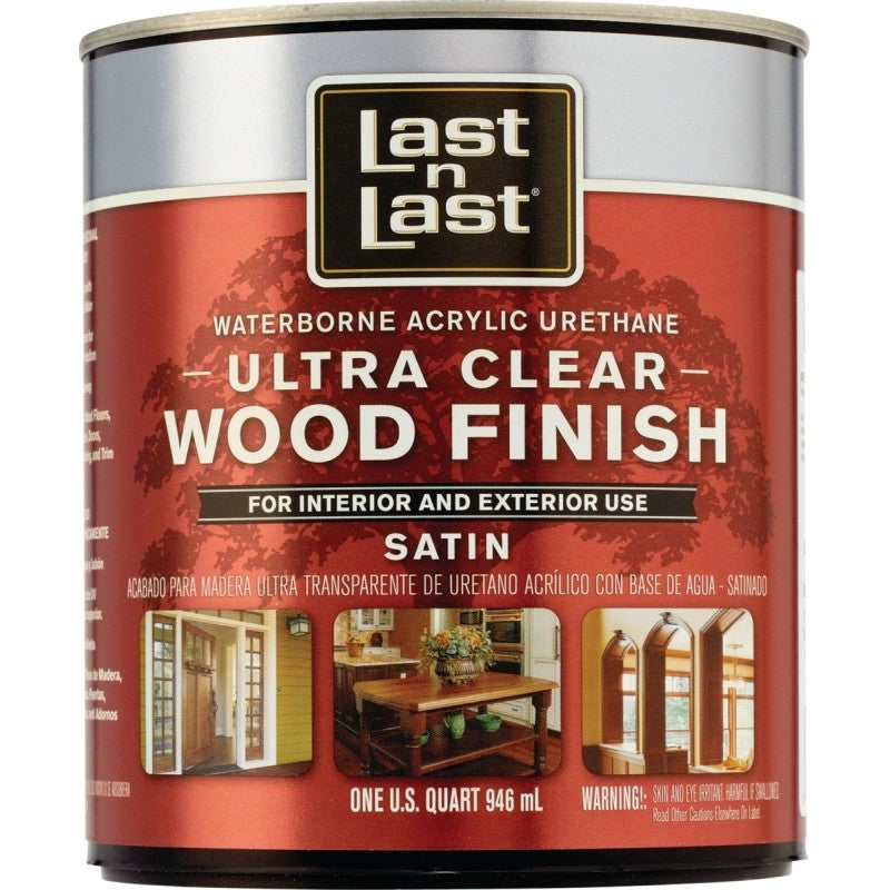 Last n Last 13104 Ultra Clear Wood Finish, Liquid, Ultra Clear, 1 qt, Can
