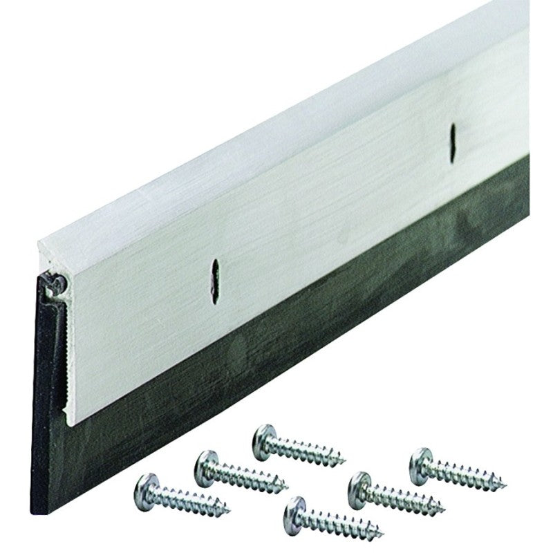 M-D 68247 Door Sweep, 36 in L, 1/4 in W, Aluminum Flange, EPDM Rubber Insert