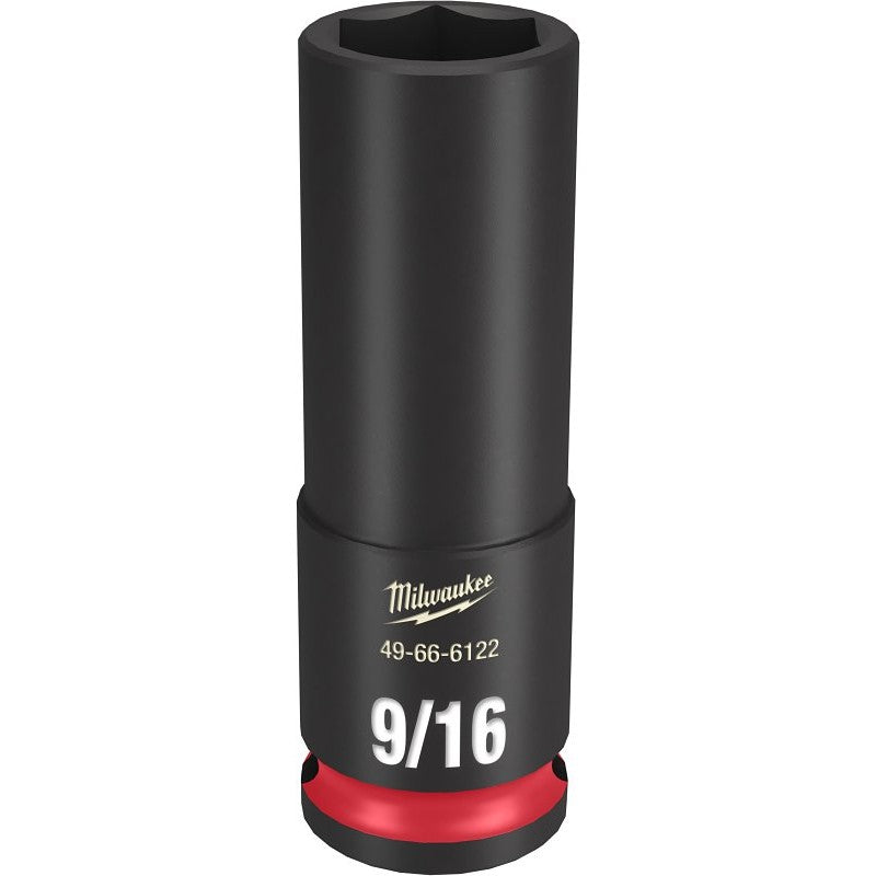 Milwaukee SHOCKWAVE Impact Duty Series 49-66-6122 Deep Impact Socket, 9/16 in Socket, 3/8 in Drive, Square Drive