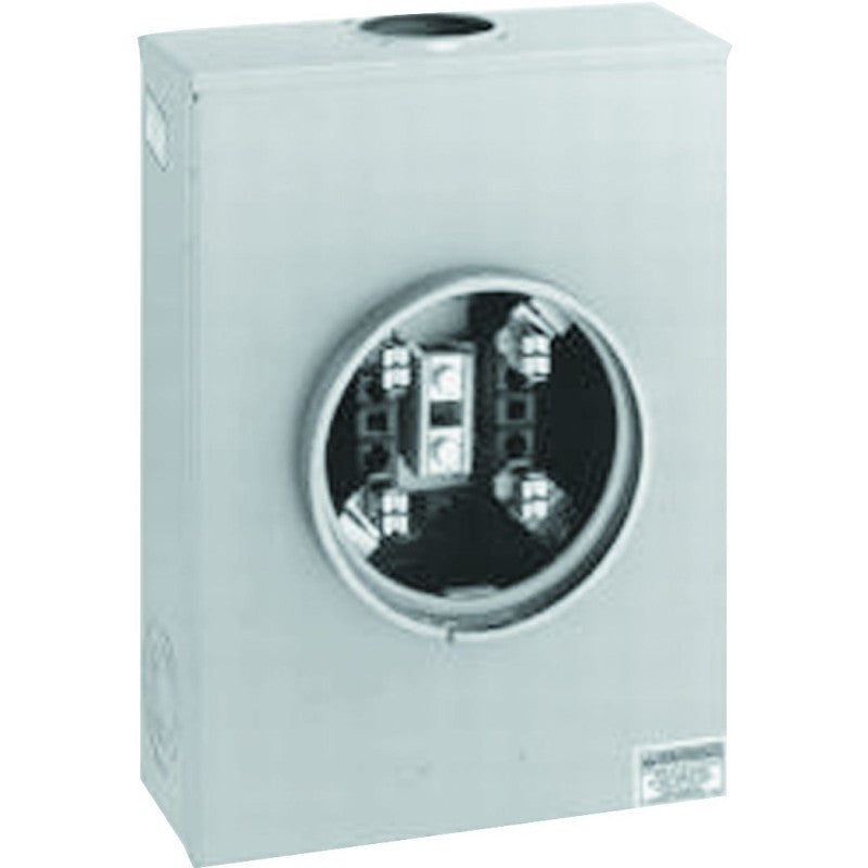 Square D URTRS213B Meter Socket, 1-Phase, 200 A, 600 V, 4-Jaw, Overhead, Underground Cable Entry, NEMA 3R Enclosure