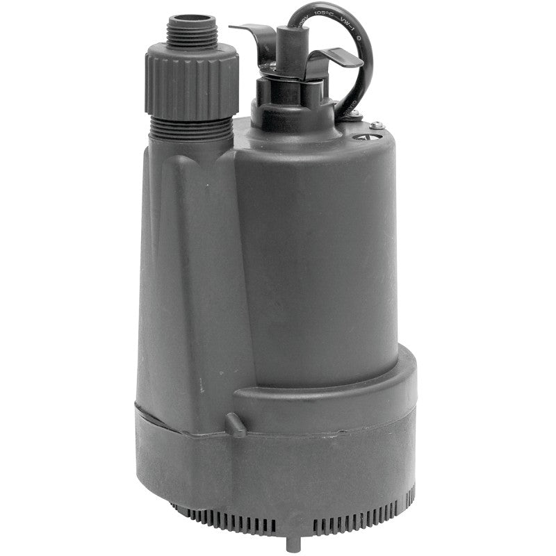 Superior Pump 91330 Submersible Utility Pump, 4.1 A, 120 V, 0.33 hp, 1-1/4 in Outlet, 40 gpm, Thermoplastic Impeller