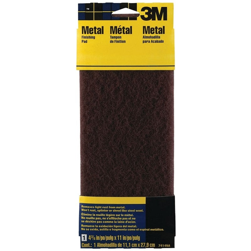 3M 7414 Stripping Pad, Maroon, 11 in L, 4-3/8 in W, Medium