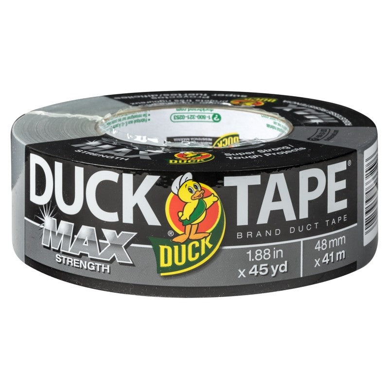 Duck 240201 Duct Tape, 45 yd L, 1.88 in W, Silver