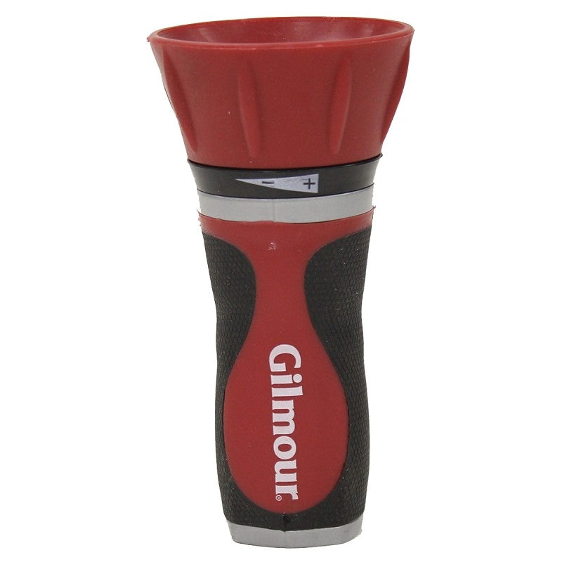 Gilmour 840182-1001 Twist Nozzle, 3/4 in, GHT, 24 gpm, Metal, Gray/Red