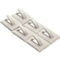 Adhesive Backed Plastic White Utility Hooks 6 Pack