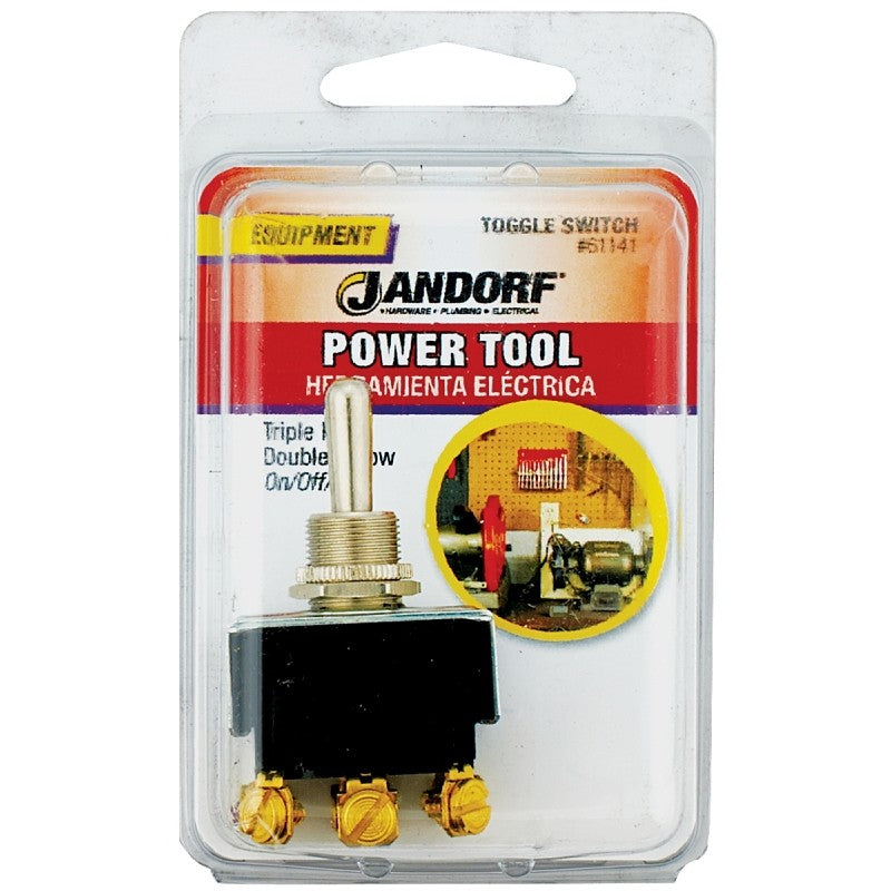 Jandorf 61141 Switch, 10/15 A, 125/250 V, TPDT, Screw Terminal