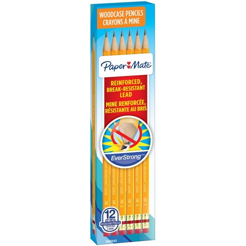 Paper Mate 2047542 Pencil, #2 Lead, HB Lead, Black Lead, Wood Barrel