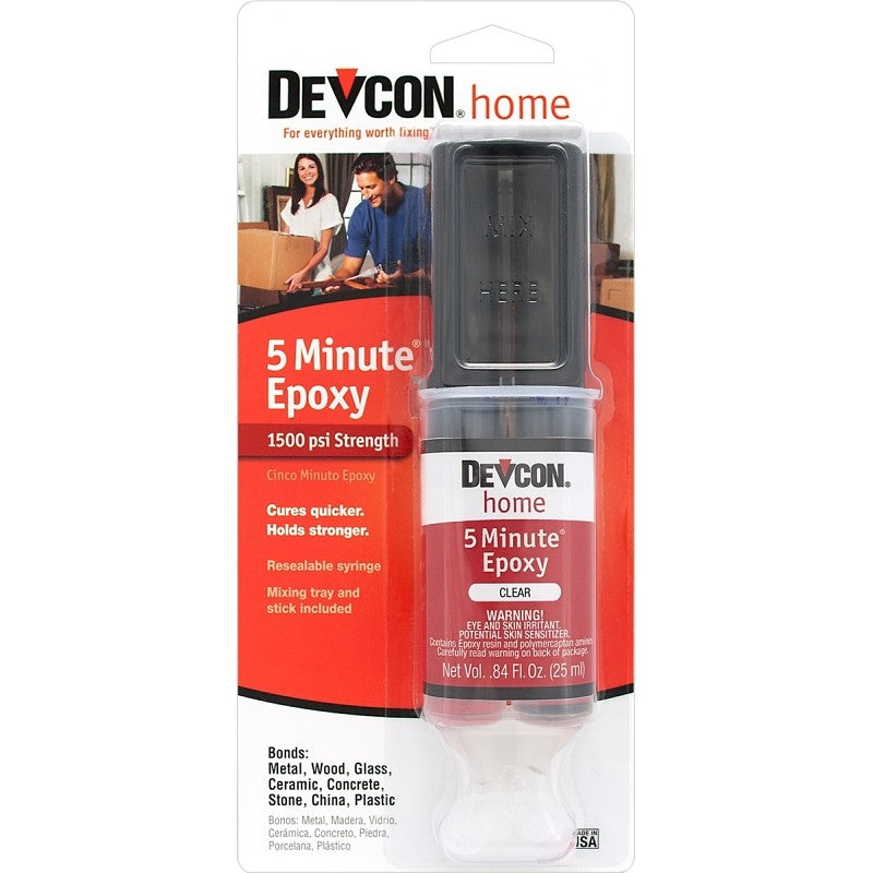 Devcon 20845 Epoxy Anchoring Adhesive, Amber, Liquid, 0.84 oz, Syringe