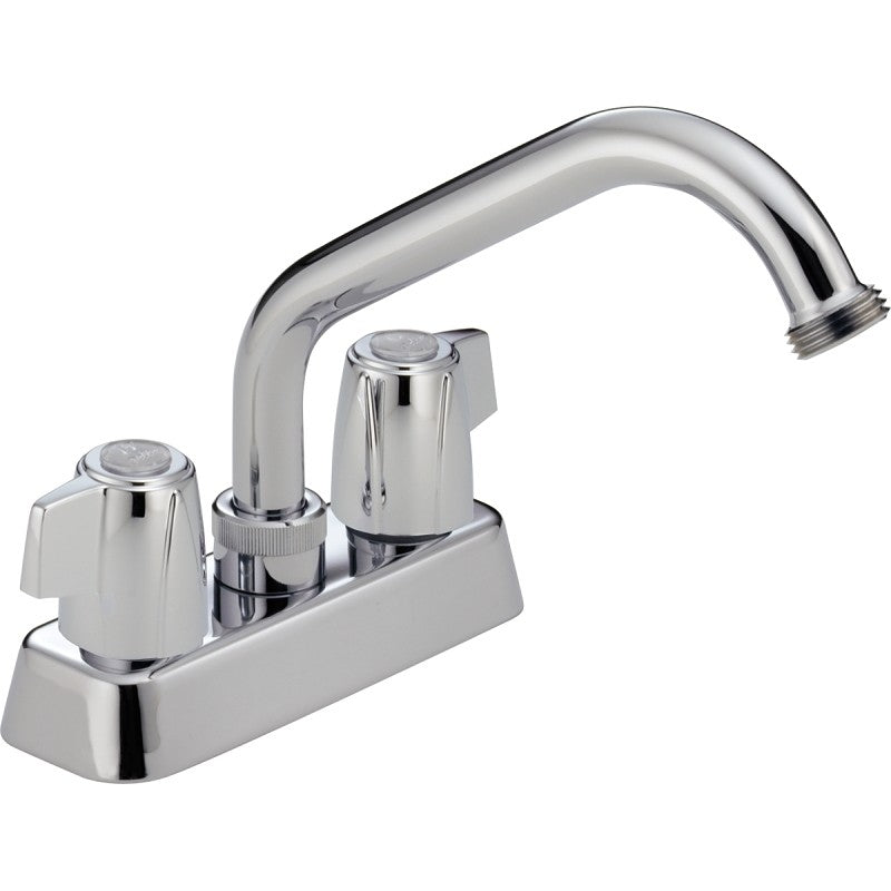 Peerless P299232 Laundry Faucet, 4 gpm, 2-Handle, Chrome Plated, Deck Mounting, Knob Handle