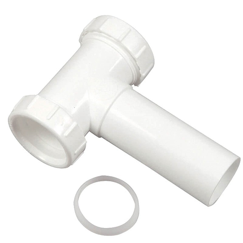 Danco 94012 Center Outlet, 1-1/2 in, Slip-Joint, Plastic, White