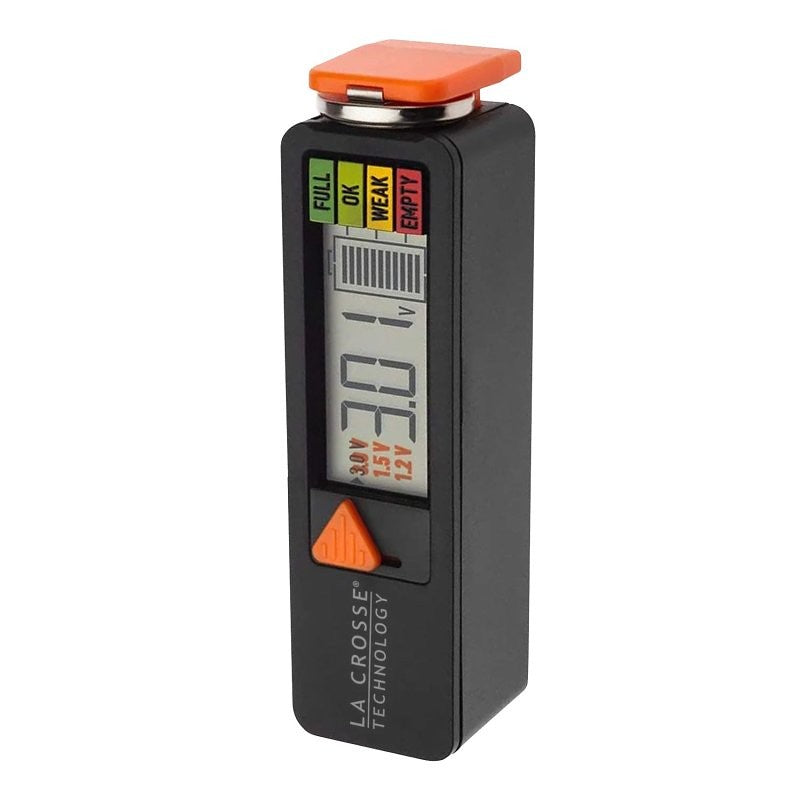 La Crosse 911-143 Battery Tester, For: AAA, AA, C, D, N, 9V and Any 3V Button Cell Batteries (Pack of 12)