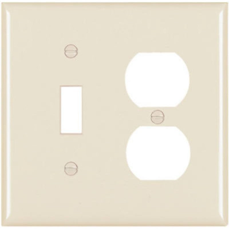Legrand TradeMaster TP TP18LACC12 Combination Wallplate, 4-3/4 in L, 4.69 in W, 2 -Gang, Nylon, Almond
