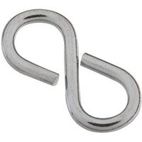 Closed S Hooks #812 1-1/8 Inch Zinc Plated Steel 6 Pack